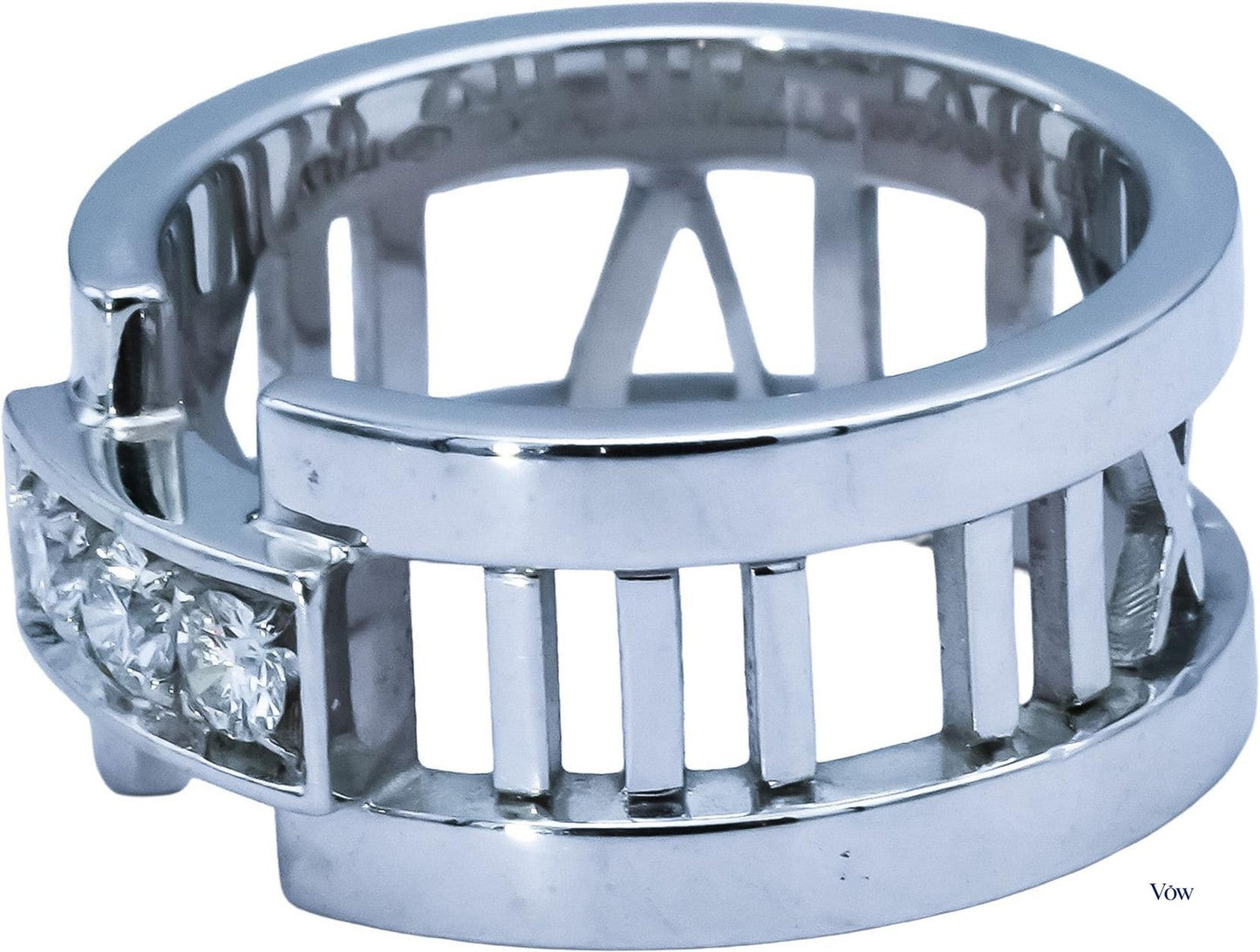 Tiffany & Co. Atlas Diamond Band — 0.12ct, 18k White Gold — Authentic Pre-Owned