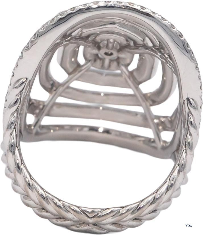 David Yurman Diamond Stax Cocktail Ring — 1.05ct, 18k White Gold — Authentic Pre-Owned