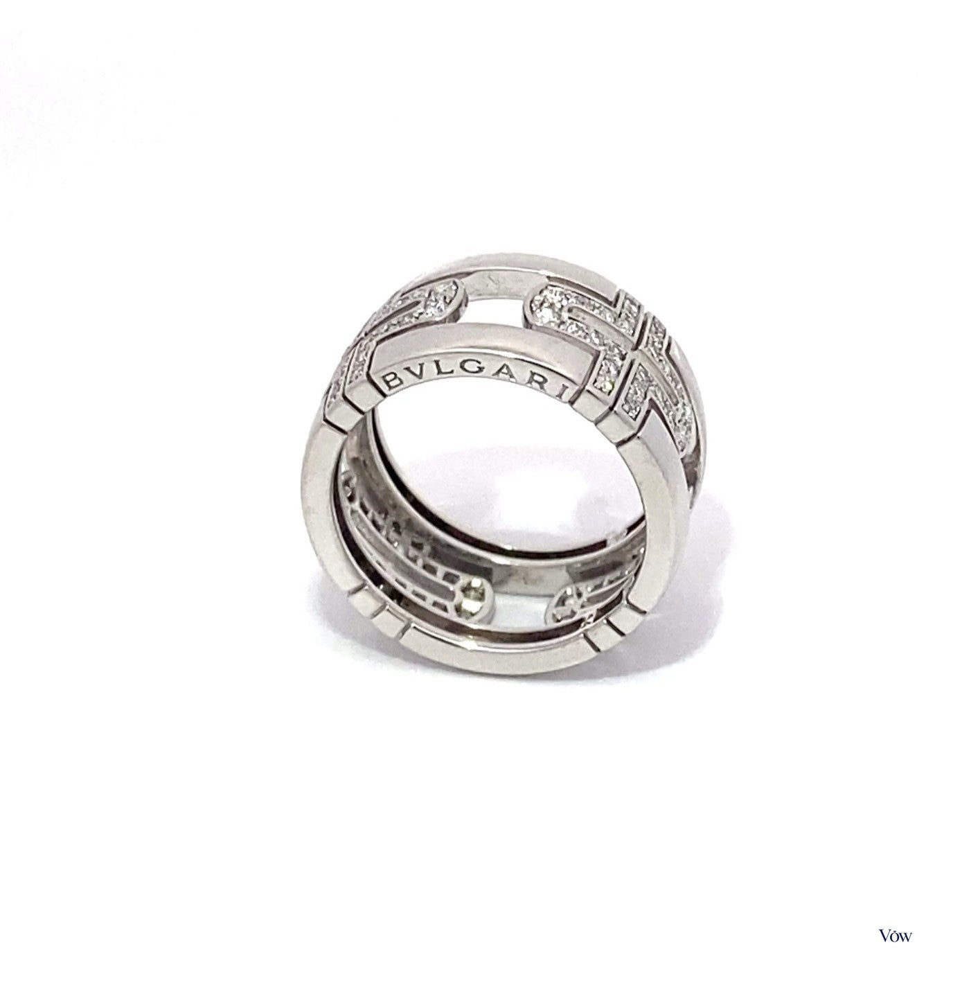 Bulgari Parentesi Diamond Ring — 18K White Gold — Authentic Pre-Owned