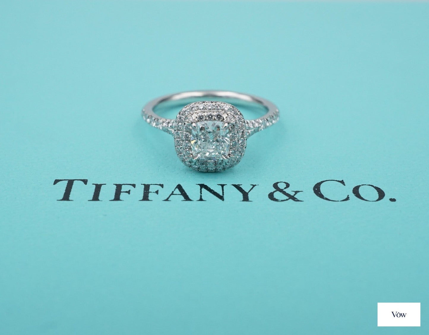 Tiffany & Co. Soleste® — 0.73ct Cushion Diamond Ring, Platinum — Authentic Pre-Owned