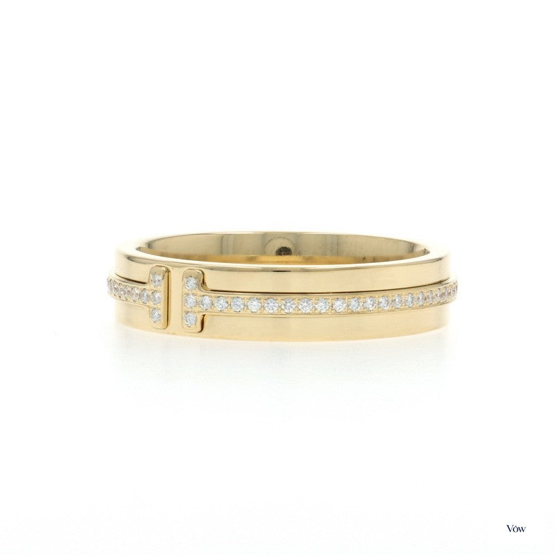Tiffany & Co. T Narrow Band — 0.13ct Round Diamond, 18k Yellow Gold — Authentic Pre-Owned