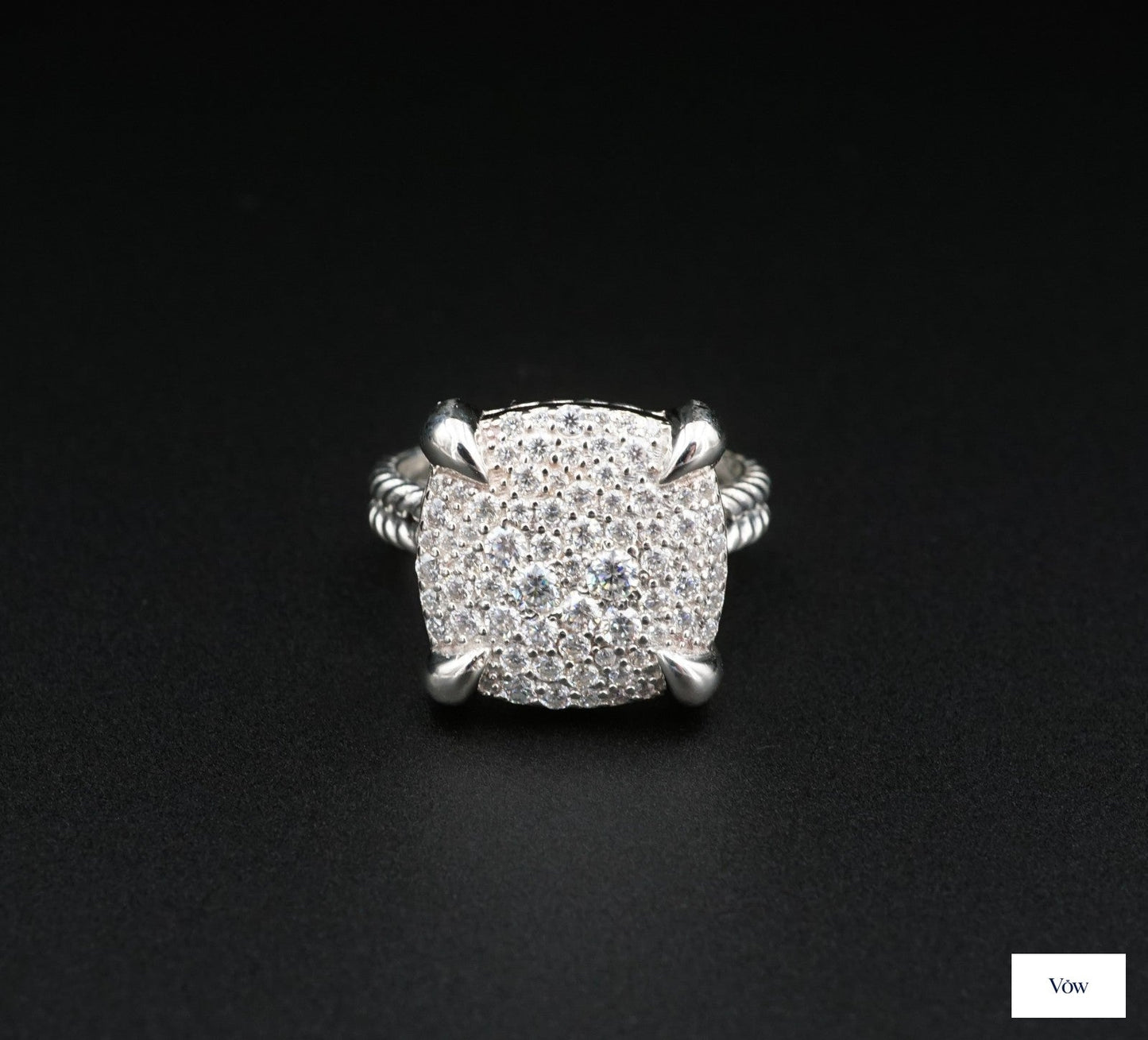 David Yurman Chatelaine Diamond Ring — Sterling Silver — Authentic Pre-Owned