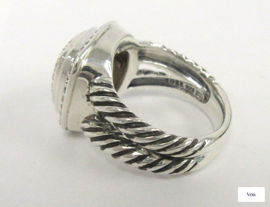 David Yurman Diamond Split Shank Ring — Sterling Silver — Authentic Pre-Owned