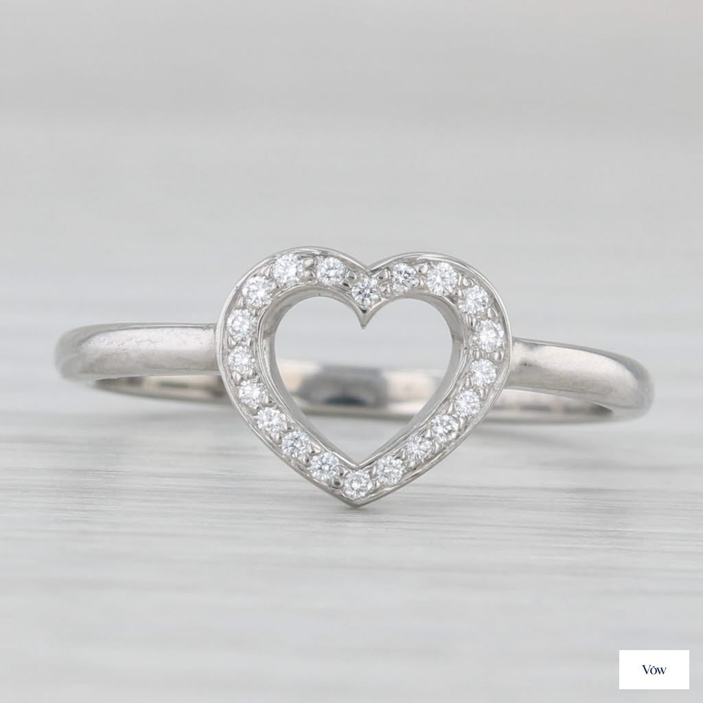 Tiffany & Co. Open Heart Diamond Ring — 0.06ct, Platinum — Authentic Pre-Owned