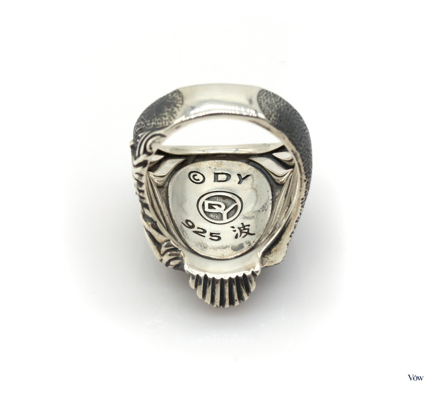 David Yurman Waves Skull Ring — Black Diamond Pavé, Sterling Silver — Authentic Pre-Owned