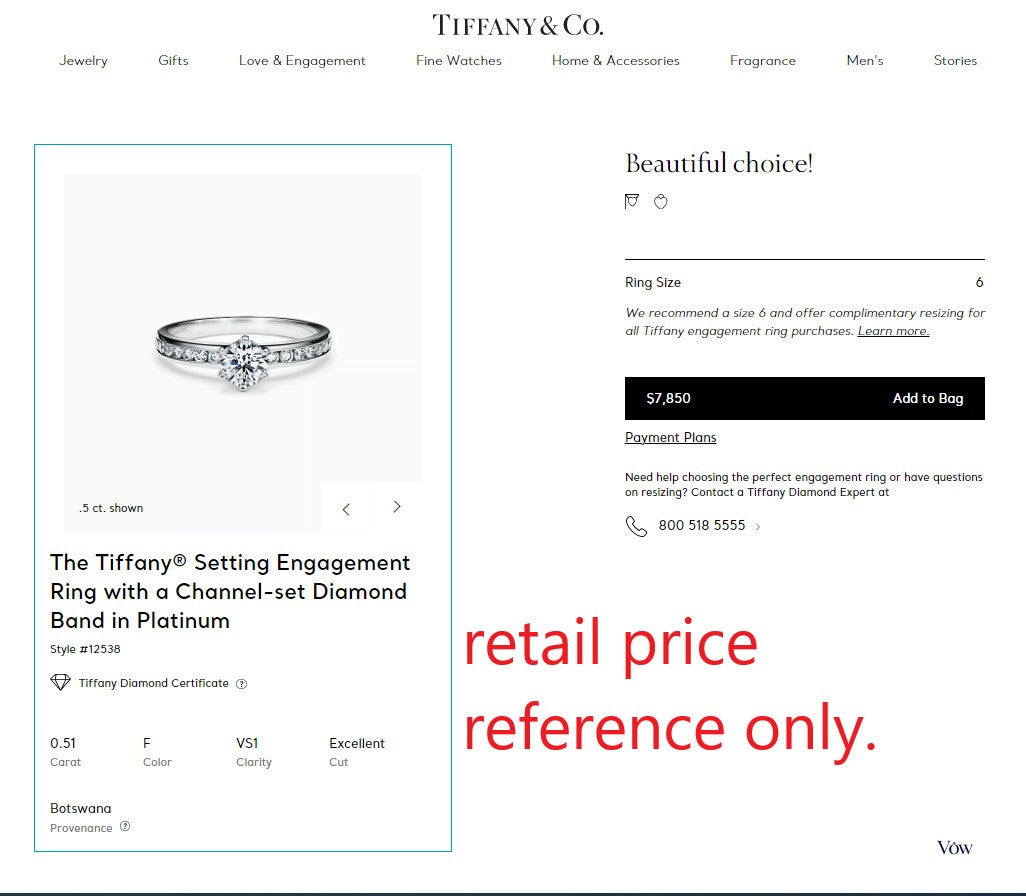 Tiffany & Co. Round Diamond Engagement Ring — 0.50ct, Platinum — Authentic Pre-Owned