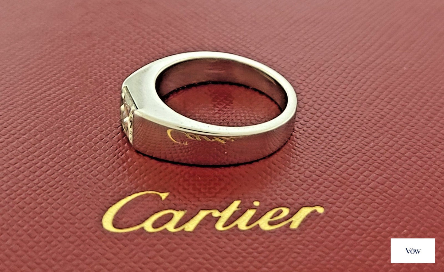 Cartier Tank Ring — 1.05ct Princess Cut Diamond, 18K White Gold — Authentic Pre-Owned