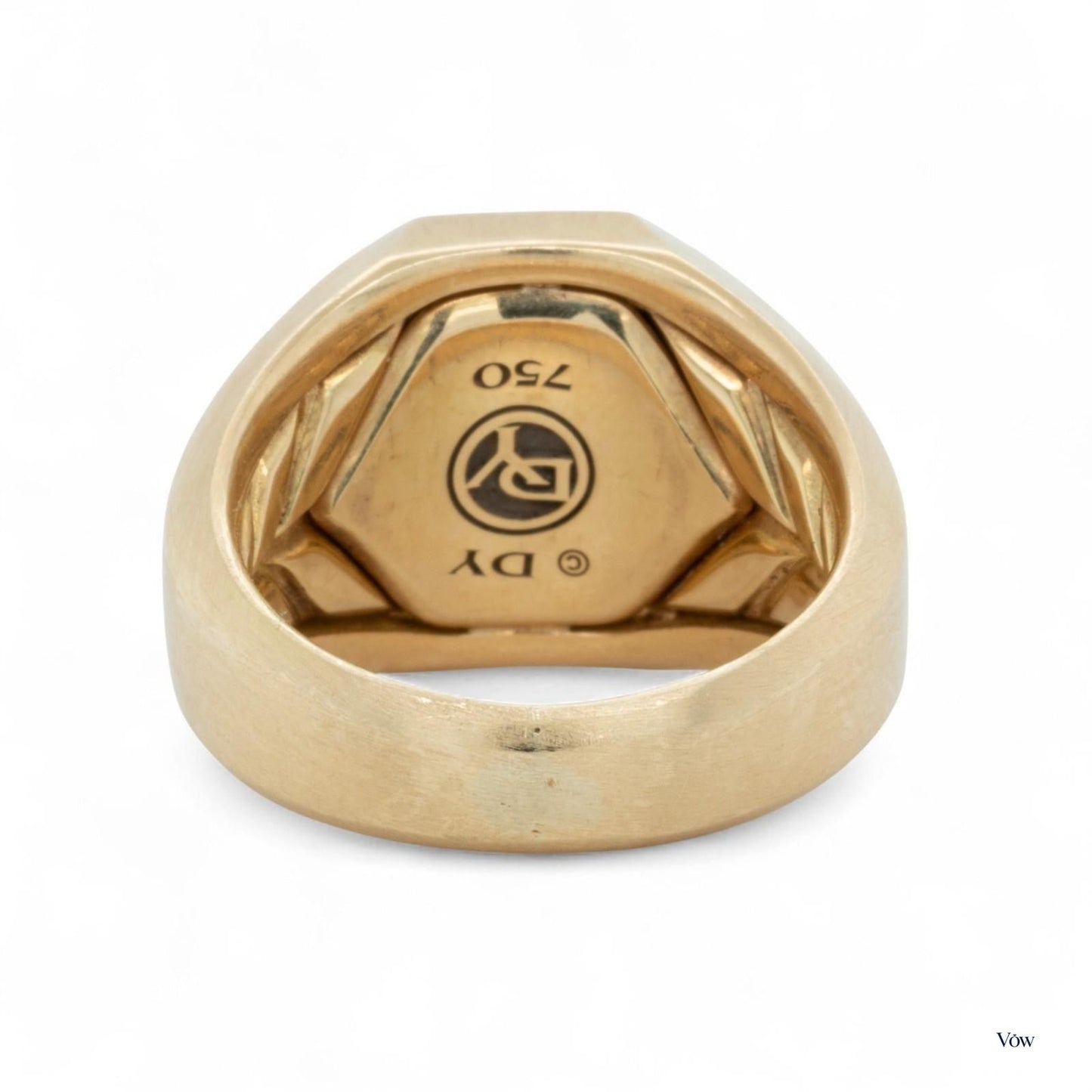 David Yurman Deco Signet — 2.05ct Pave Diamond, 18k Yellow Gold — Authentic Pre-Owned