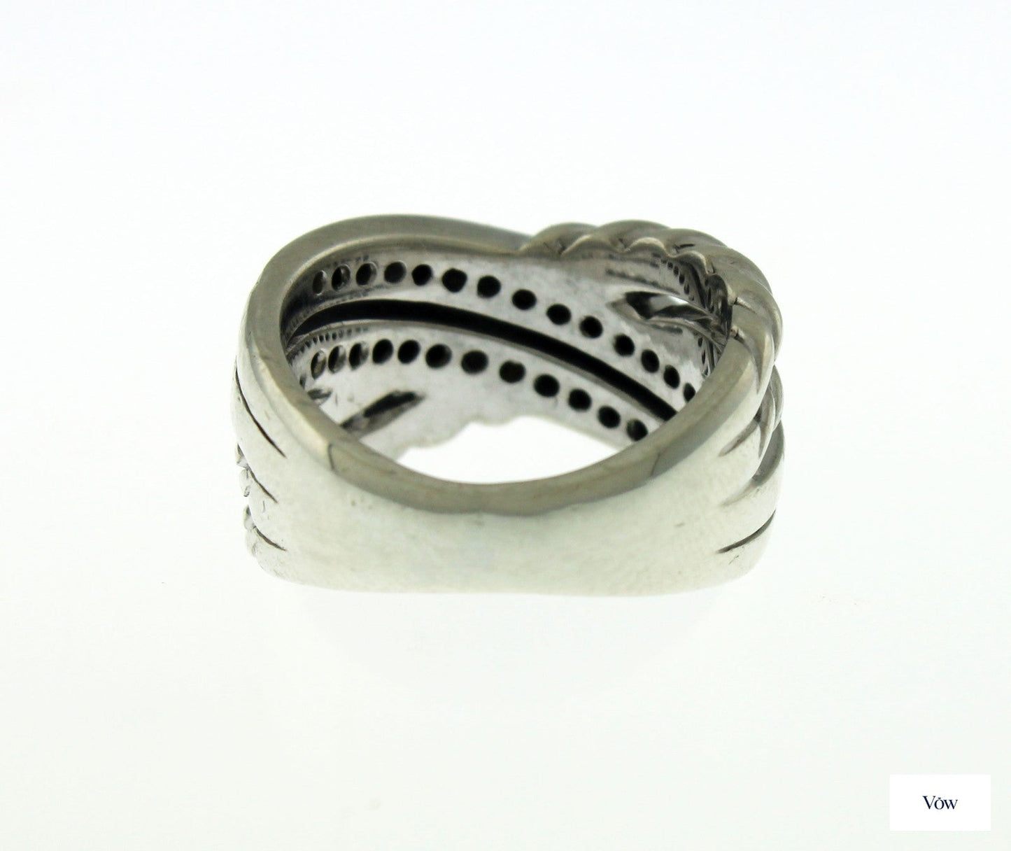 David Yurman Crossover Diamond Ring — Sterling Silver, Size 6.25 — Authentic Pre-Owned