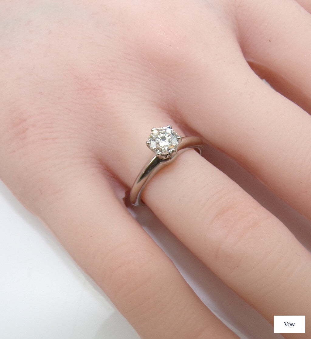 Tiffany & Co. Round Brilliant Diamond Ring — 0.64ct, Platinum — Authentic Pre-Owned
