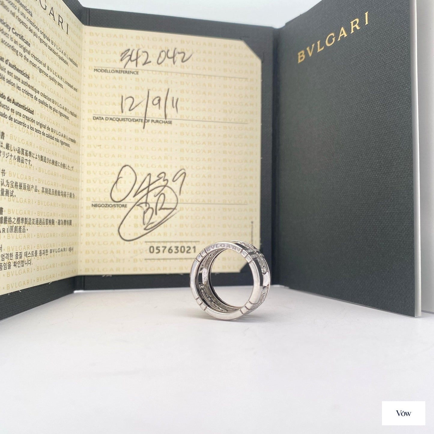 Bulgari Parentesi Diamond Ring — 18K White Gold — Authentic Pre-Owned