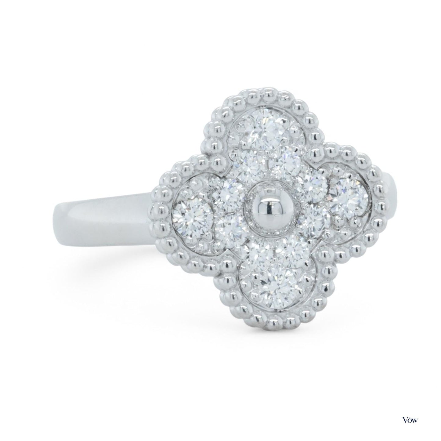 Van Cleef & Arpels Vintage Alhambra — 0.48ct, 18k White Gold — Authentic Pre-Owned