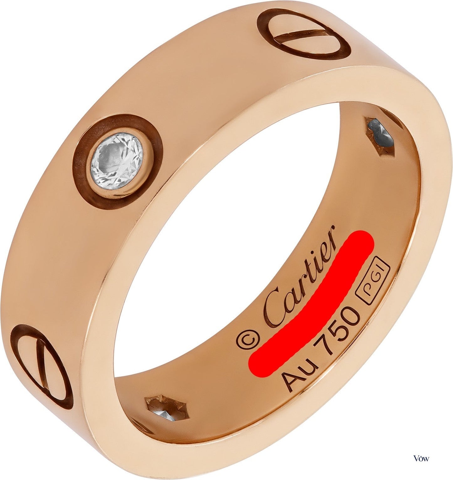 Cartier Love Ring — 18k Pink Gold, 3 Diamonds — Authentic Pre-Owned