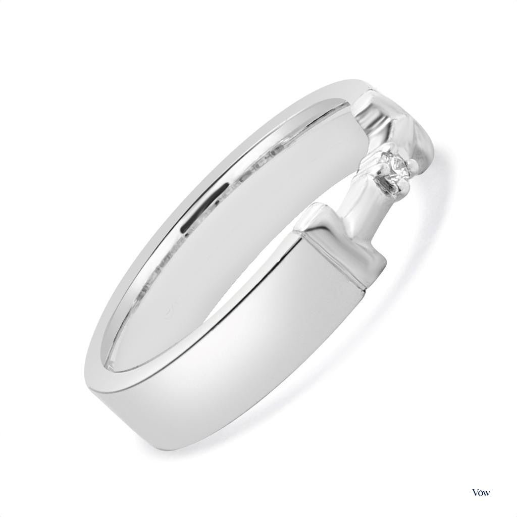 Tiffany & Co. True Diamond Link Ring — 0.02ct Round, White Gold — Authentic Pre-Owned