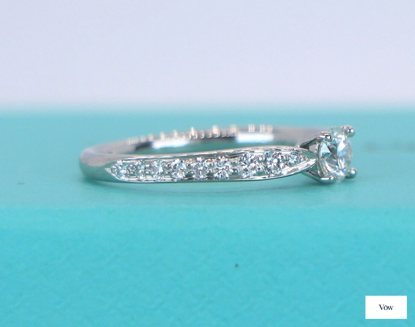 Tiffany & Co. Harmony Platinum Ring — 0.42ct Round Diamond — Authentic Pre-Owned