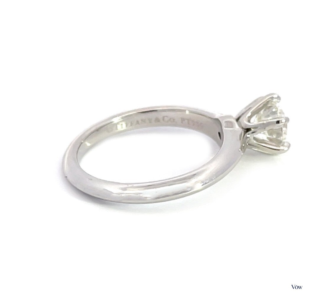 Tiffany & Co. Solitaire Diamond Ring — 1.02ct Round, Platinum — Authentic Pre-Owned