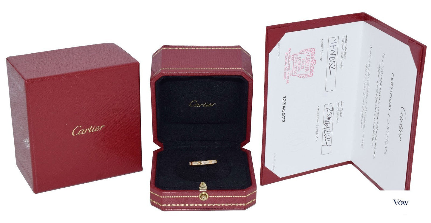 Cartier Love Ring — 0.19ct Pave Diamonds, 18k Yellow Gold — Authentic Pre-Owned