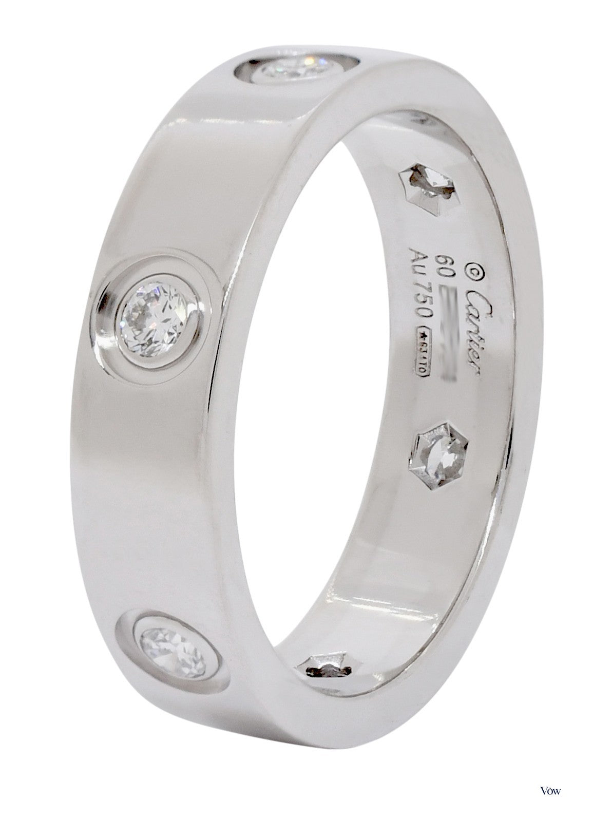 Cartier Love Ring — 18k White Gold, 6 Diamonds — Authentic Pre-Owned