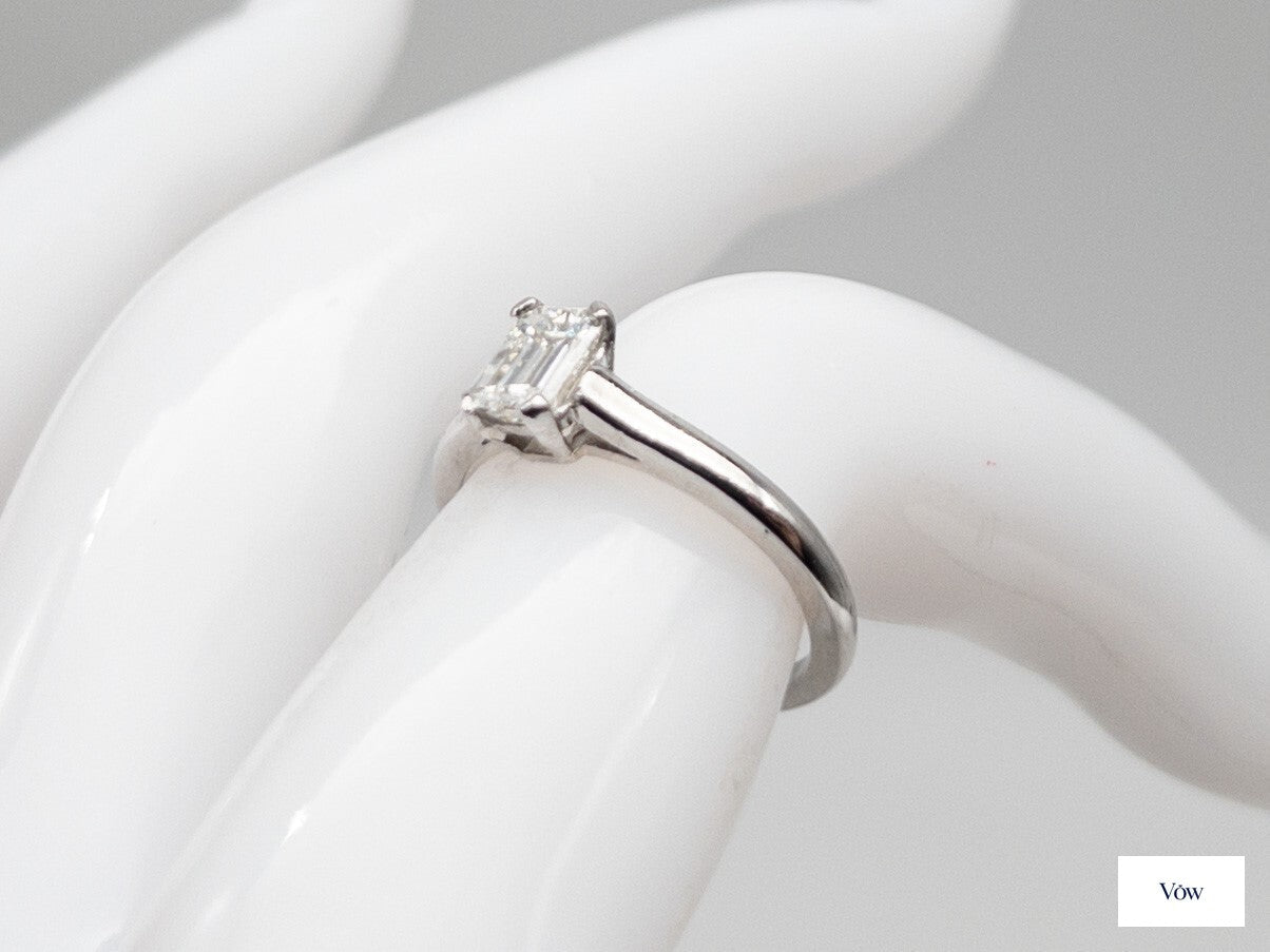 Tiffany & Co. Emerald Cut Diamond Ring — 0.63ct, Platinum — Authentic Pre-Owned