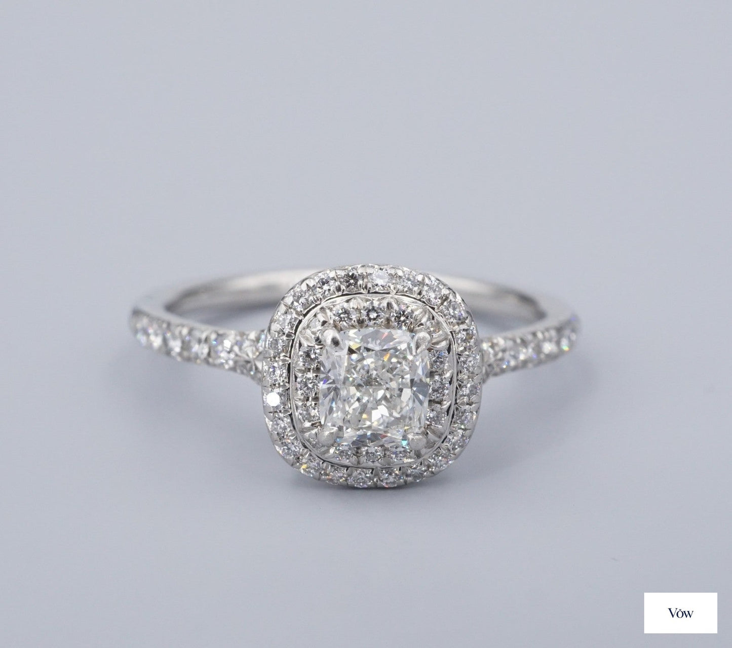 Tiffany & Co. Soleste® — 0.61ct Cushion Diamond Ring, Platinum — Authentic Pre-Owned