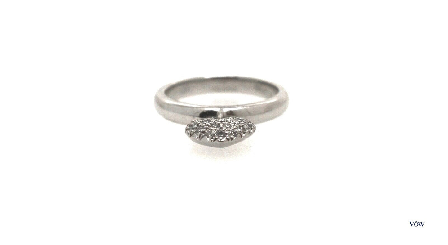 Tiffany & Co. Pavé Heart Diamond Ring — Platinum — Authentic Pre-Owned