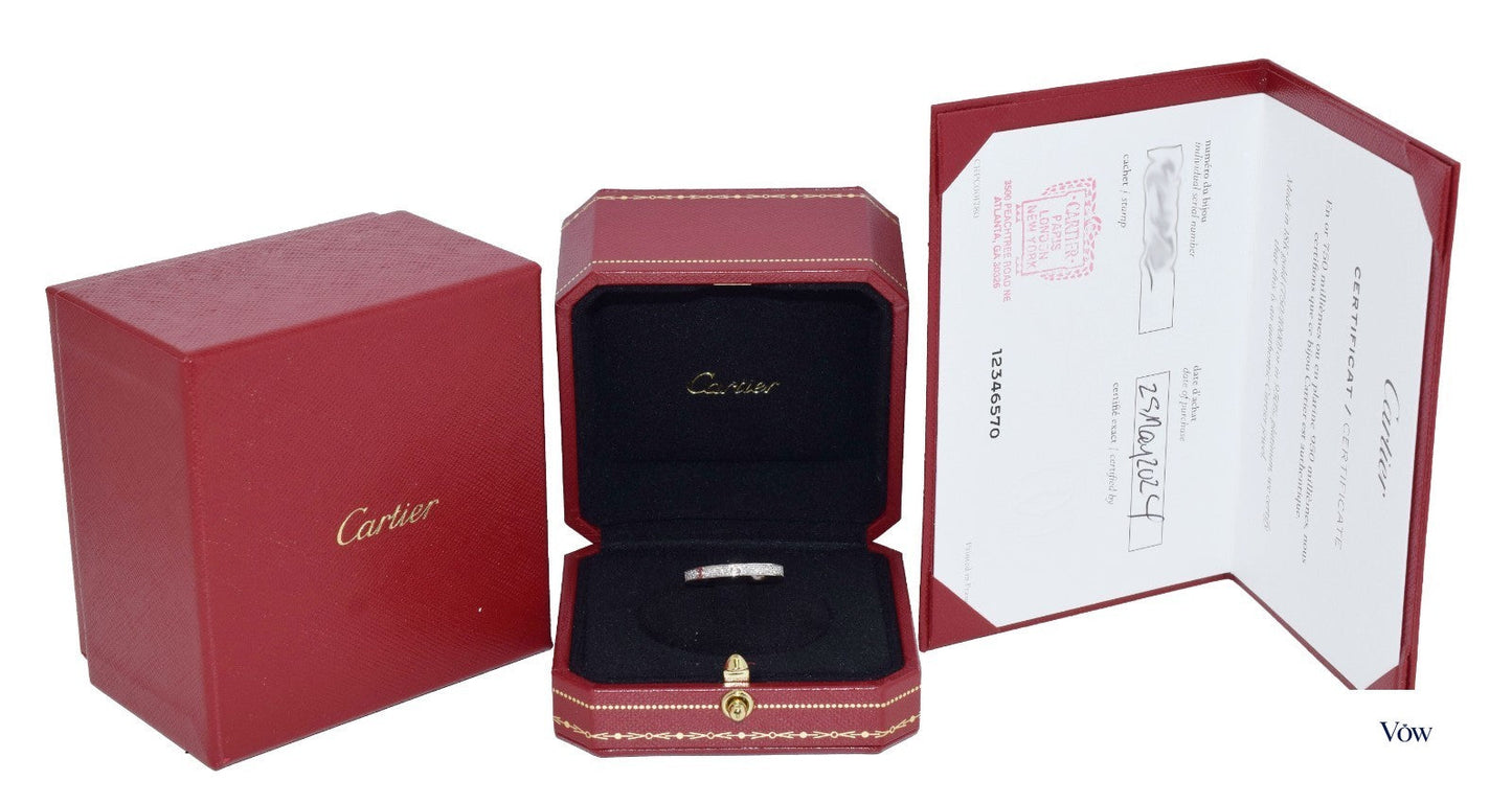 Cartier Love Ring — 0.19ct Pave Diamonds, 18k White Gold — Authentic Pre-Owned