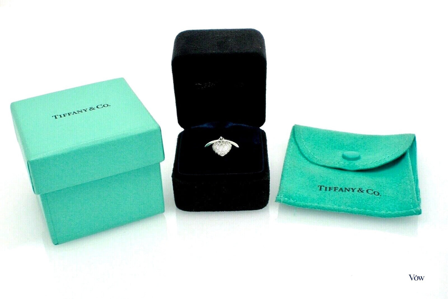 Tiffany & Co. Pavé Heart Diamond Ring — Platinum — Authentic Pre-Owned