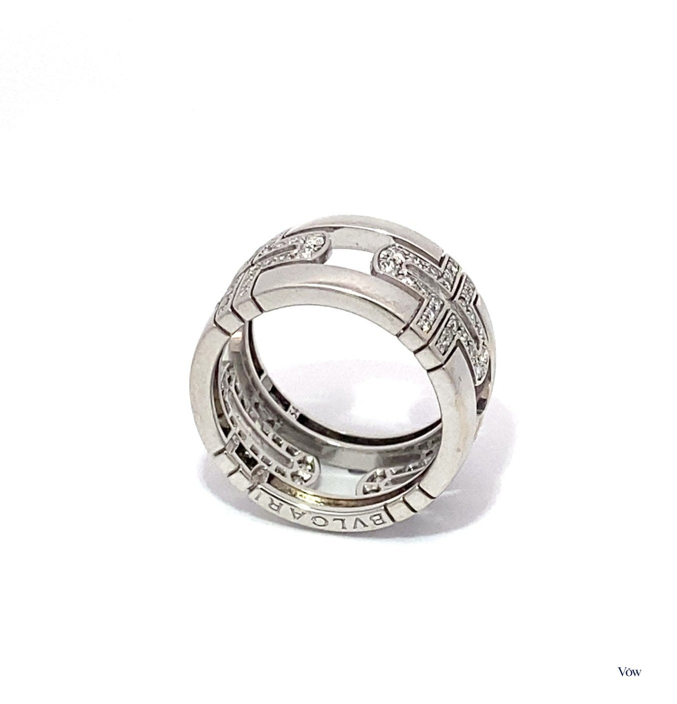 Bulgari Parentesi Diamond Ring — 18K White Gold — Authentic Pre-Owned