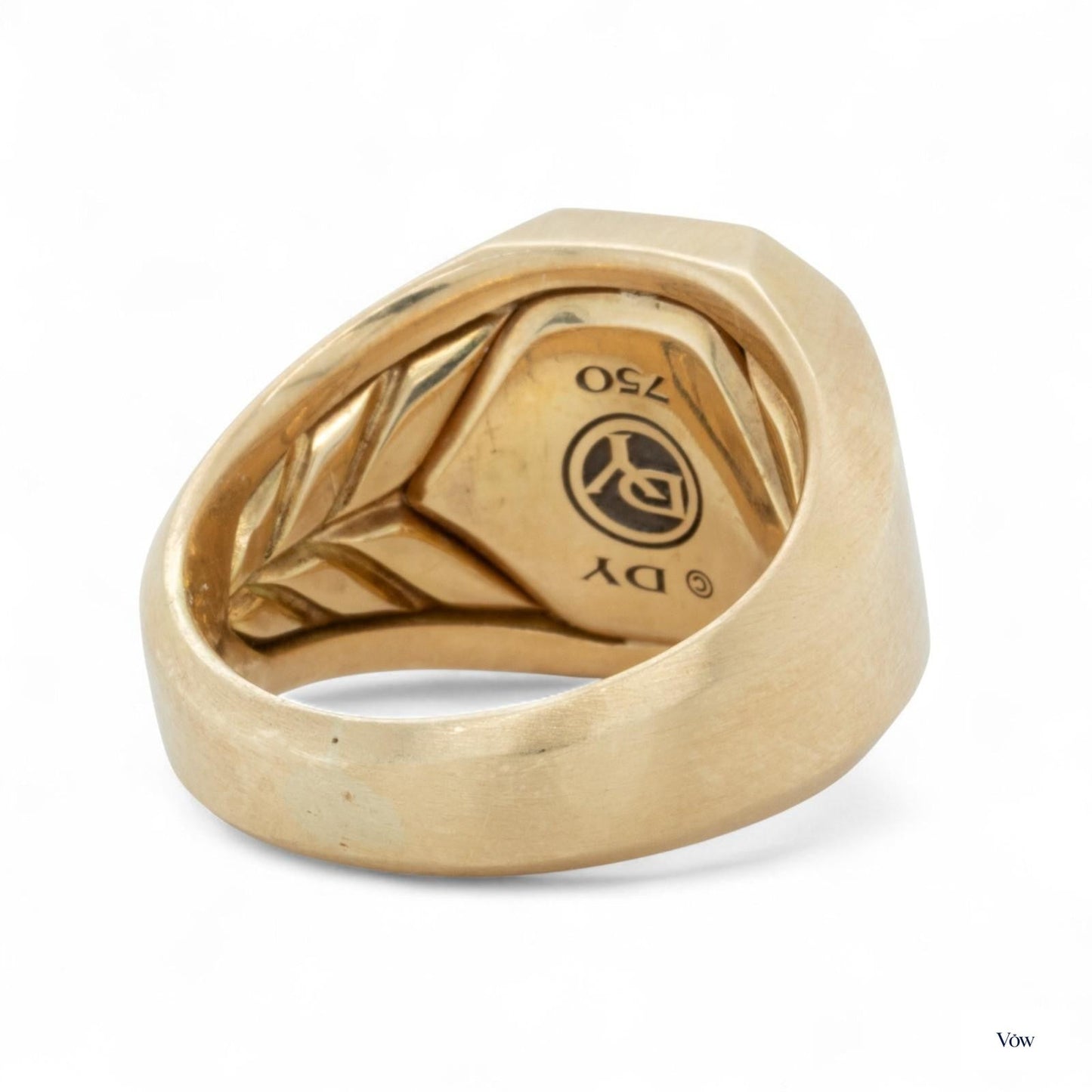 David Yurman Deco Signet — 2.05ct Pave Diamond, 18k Yellow Gold — Authentic Pre-Owned