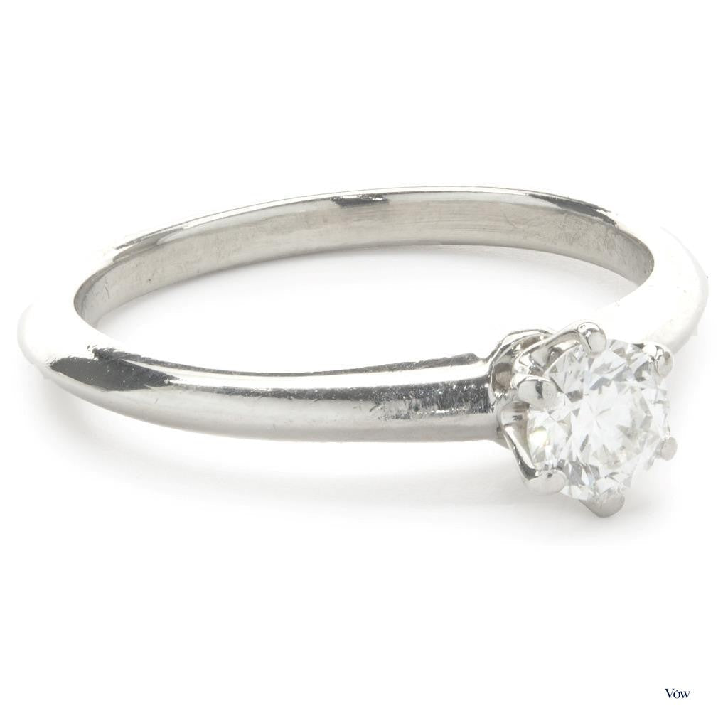 Tiffany & Co. Round Brilliant Solitaire — 0.39ct Diamond, Platinum — Authentic Pre-Owned