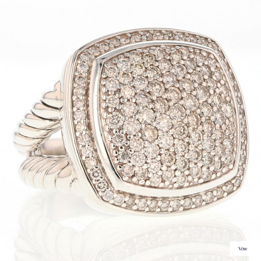 David Yurman Albion — 1.70ct Diamond Pavé Ring, Sterling Silver — Authentic Pre-Owned