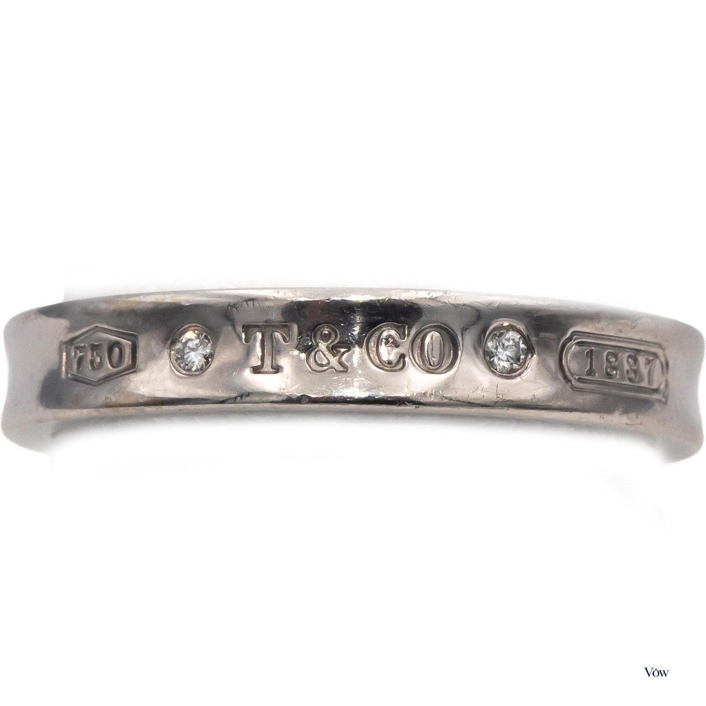 Tiffany & Co. 1837 Band Ring — 0.03ct Round Diamond, 18k White Gold — Authentic Pre-Owned