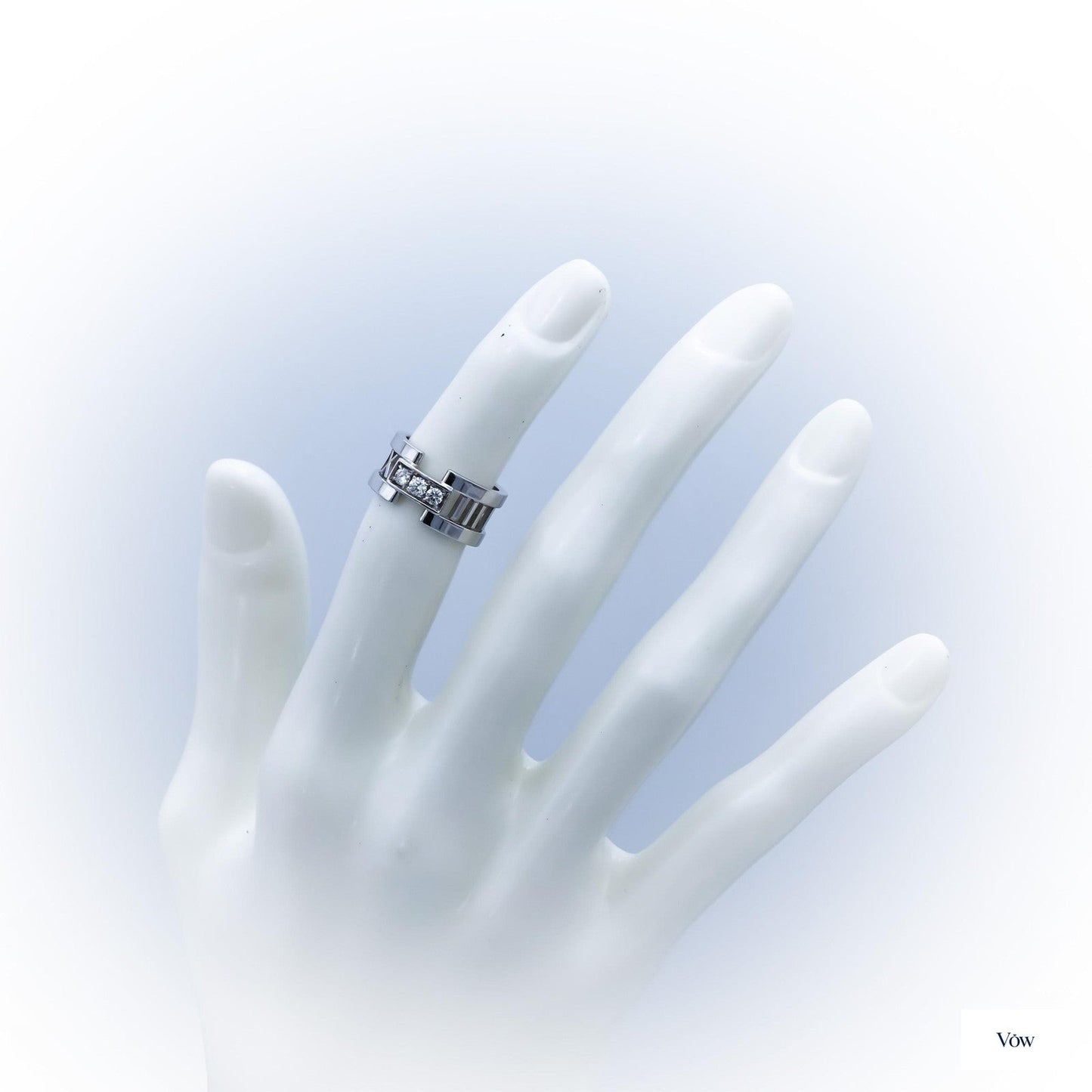 Tiffany & Co. Atlas Diamond Band — 0.12ct, 18k White Gold — Authentic Pre-Owned