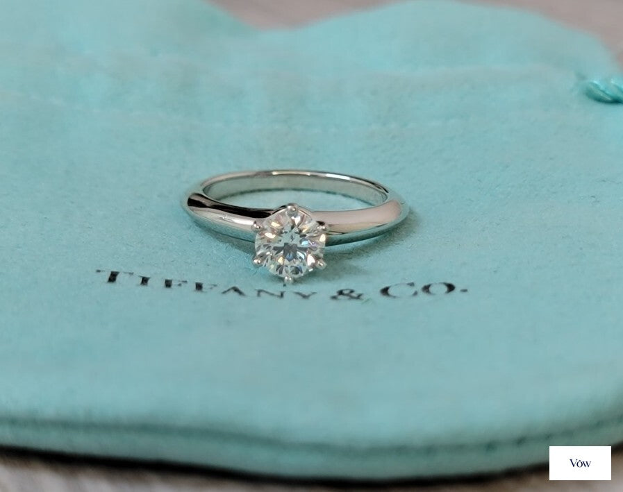 Tiffany & Co. Round Brilliant Solitaire — 0.72ct Diamond, Platinum — Authentic Pre-Owned