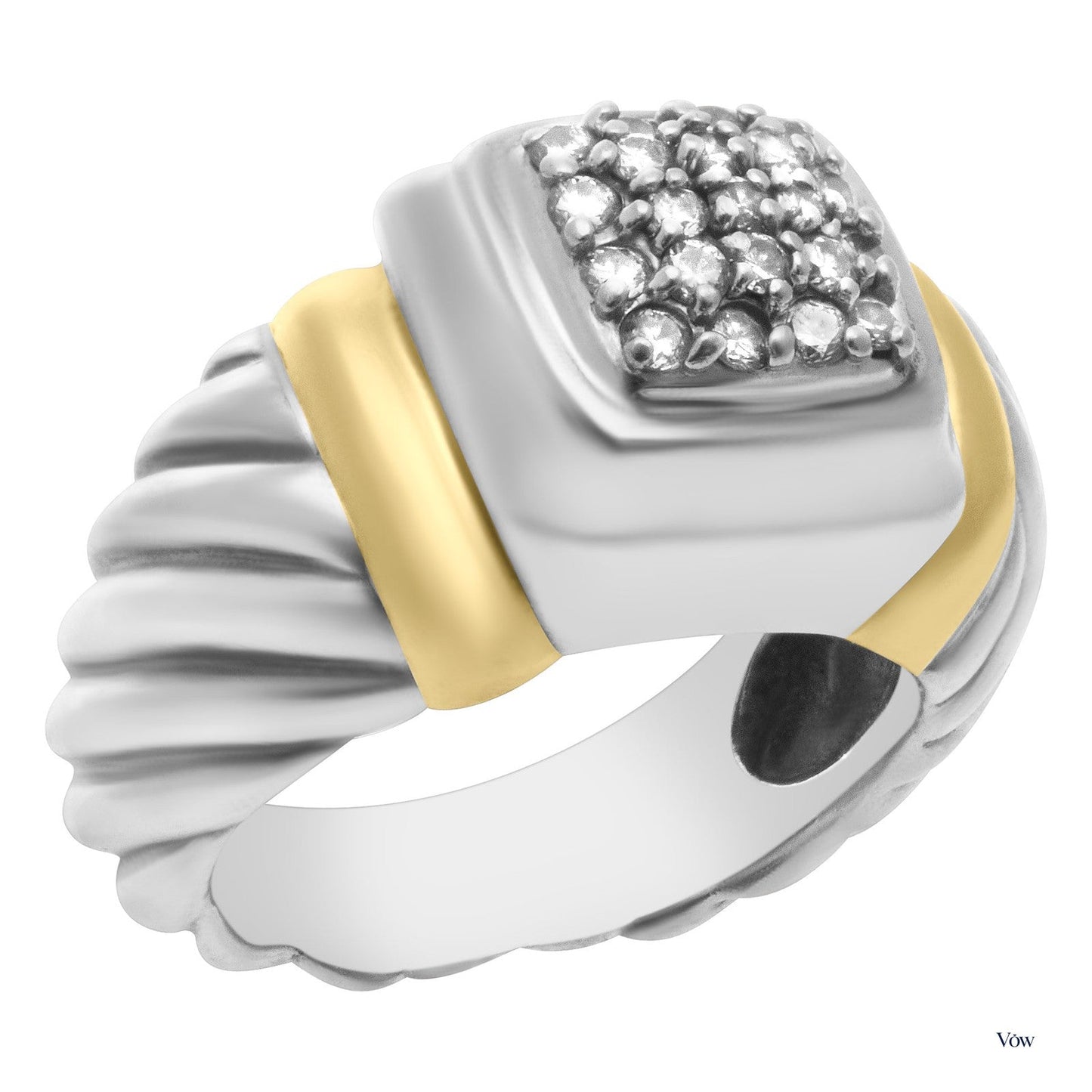 David Yurman Spiral Diamond Ring — 0.21ct, 18K Yellow Gold — Authentic Pre-Owned