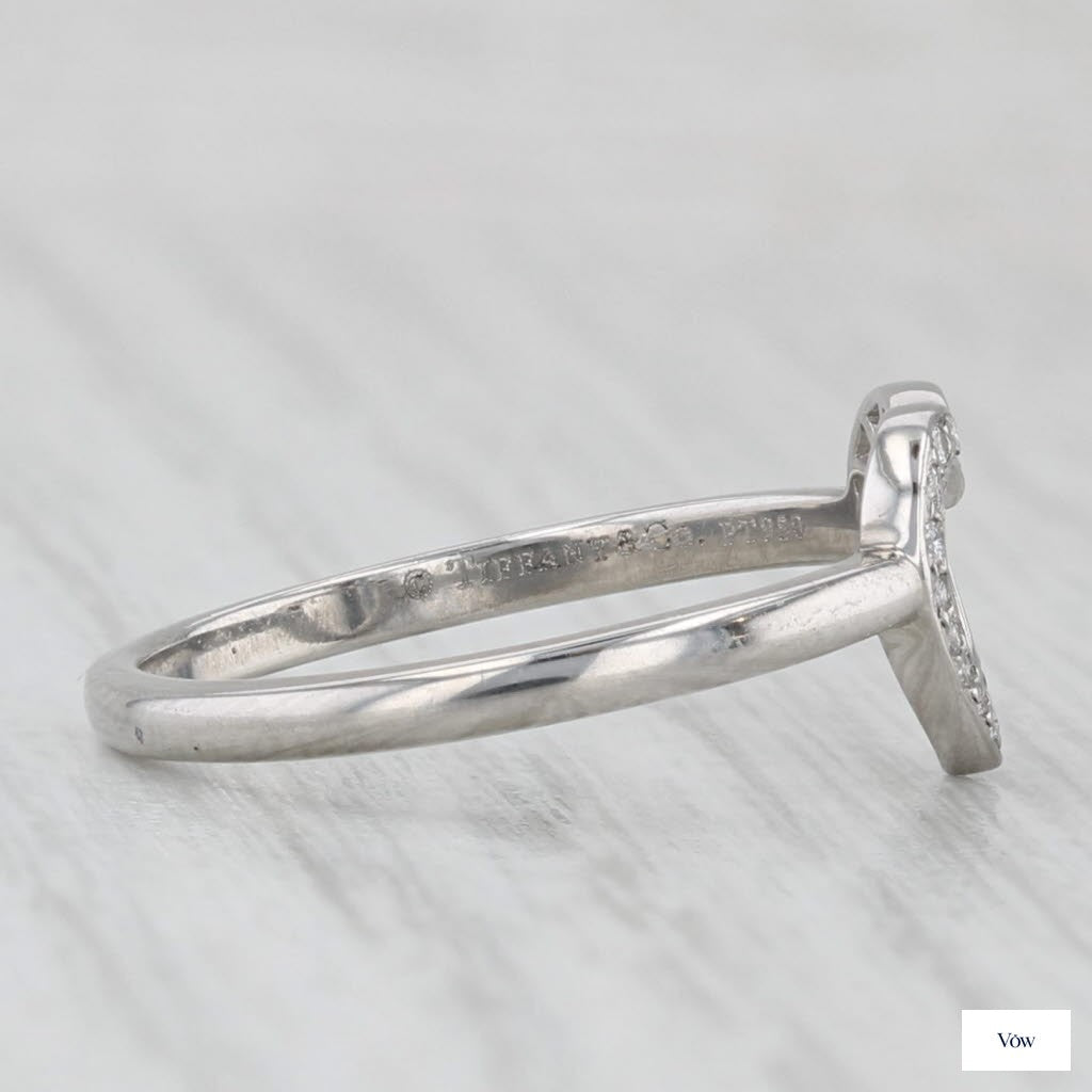 Tiffany & Co. Open Heart Diamond Ring — 0.06ct, Platinum — Authentic Pre-Owned