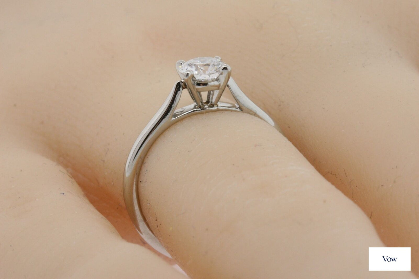 Cartier Solitaire Diamond Ring — 0.48ct Round, Platinum — Authentic Pre-Owned