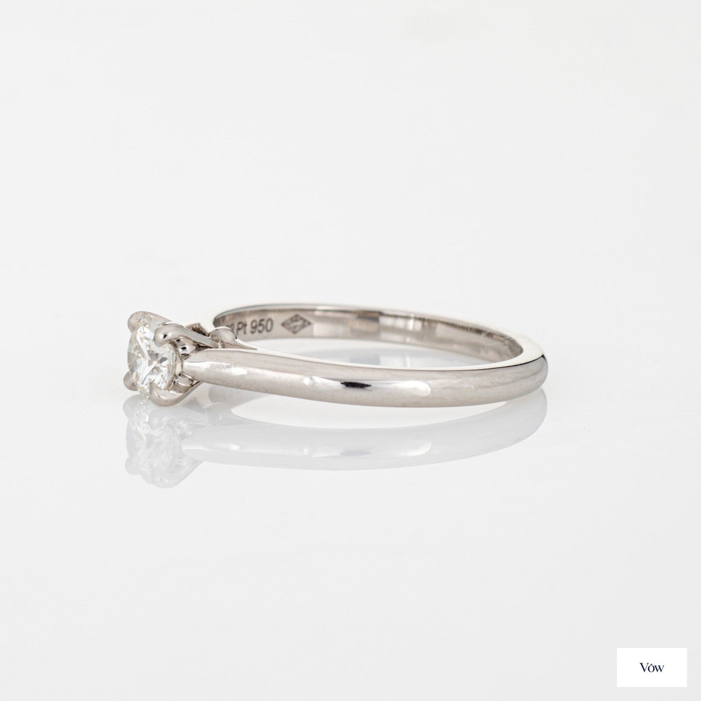 Cartier Solitaire Diamond Ring — 0.30ct Round, Platinum — Authentic Pre-Owned