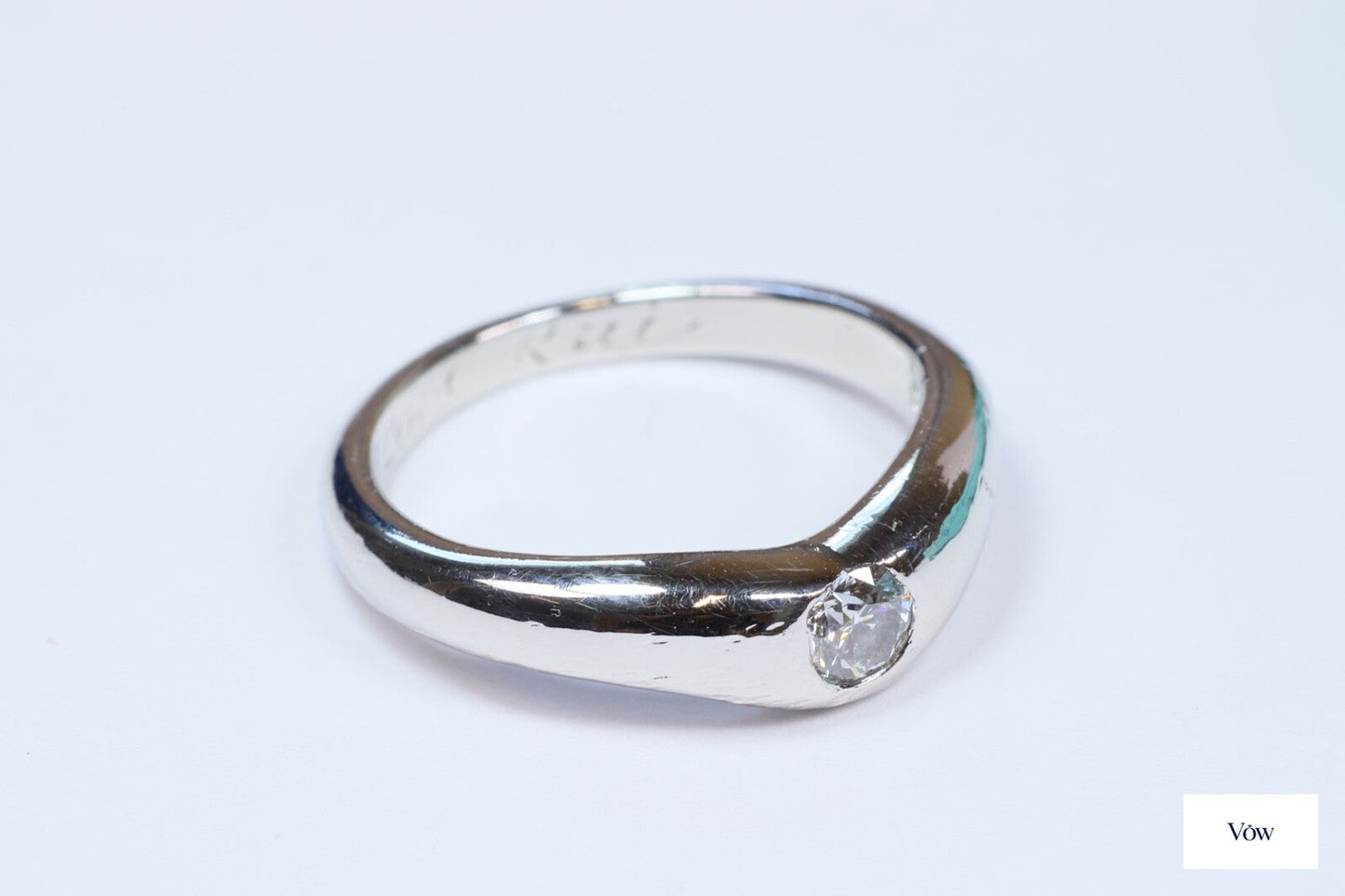 Tiffany & Co. Elsa Peretti Curved Band — 0.18ct Diamond, Platinum — Authentic Pre-Owned