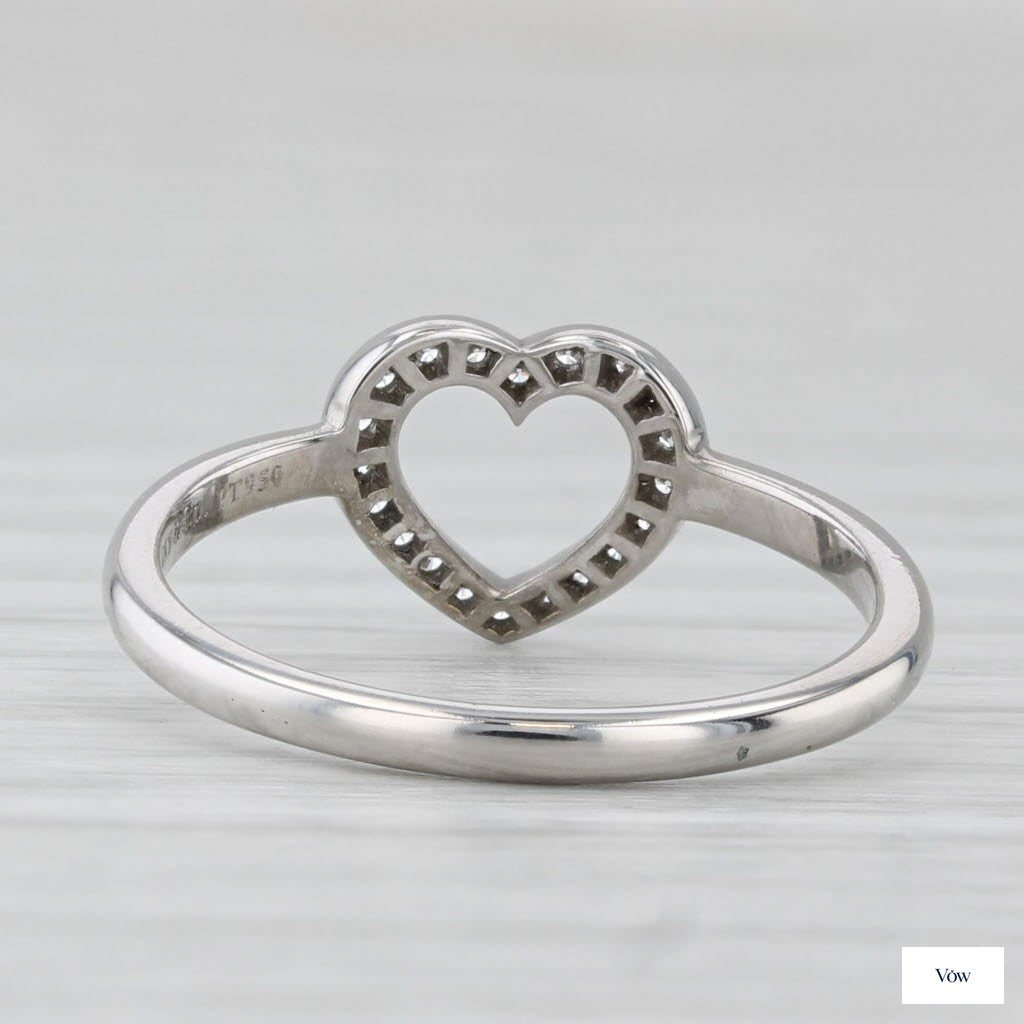 Tiffany & Co. Open Heart Diamond Ring — 0.06ct, Platinum — Authentic Pre-Owned