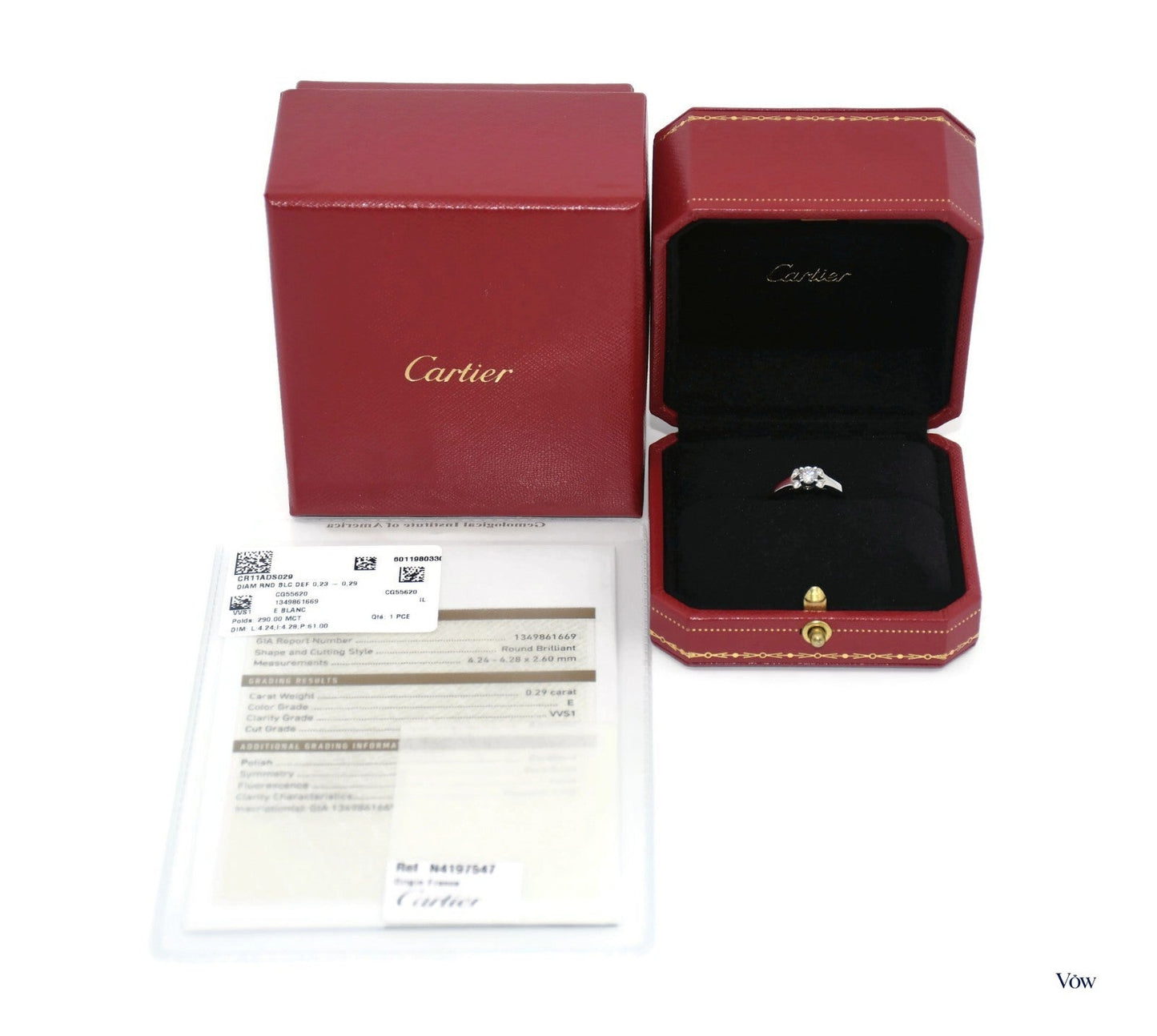 Cartier Round Diamond Ring — 0.29ct, Platinum, Size 4 — Authentic Pre-Owned