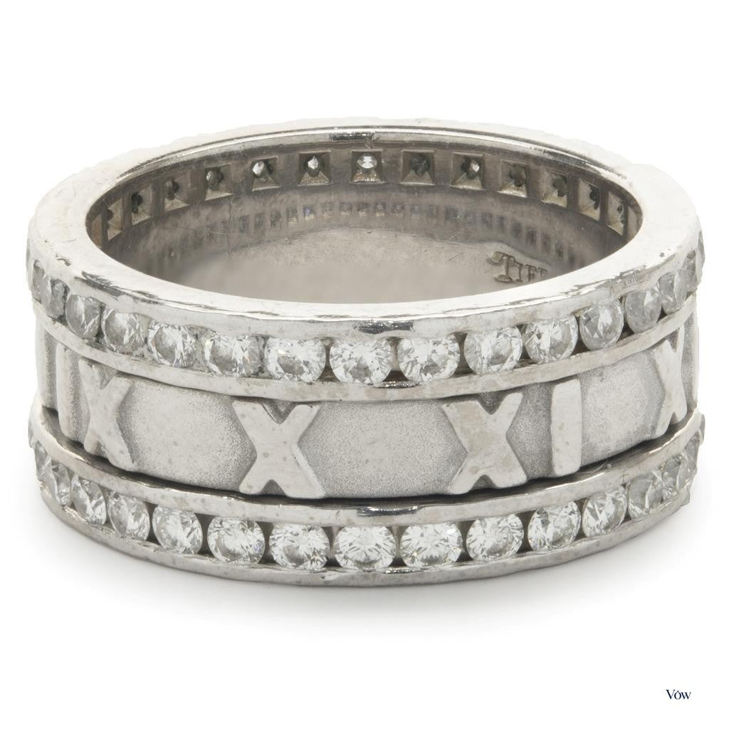 Tiffany & Co. Atlas Diamond Band — 1.40ct Round, 18K White Gold — Authentic Pre-Owned