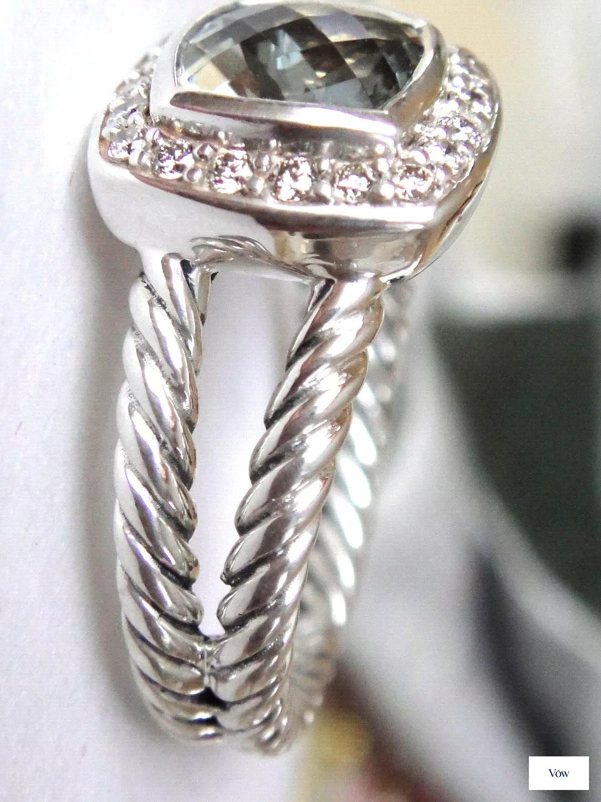 David Yurman Albion® — 1.45ct Cushion Prasiolite, Sterling Silver — Authentic Pre-Owned