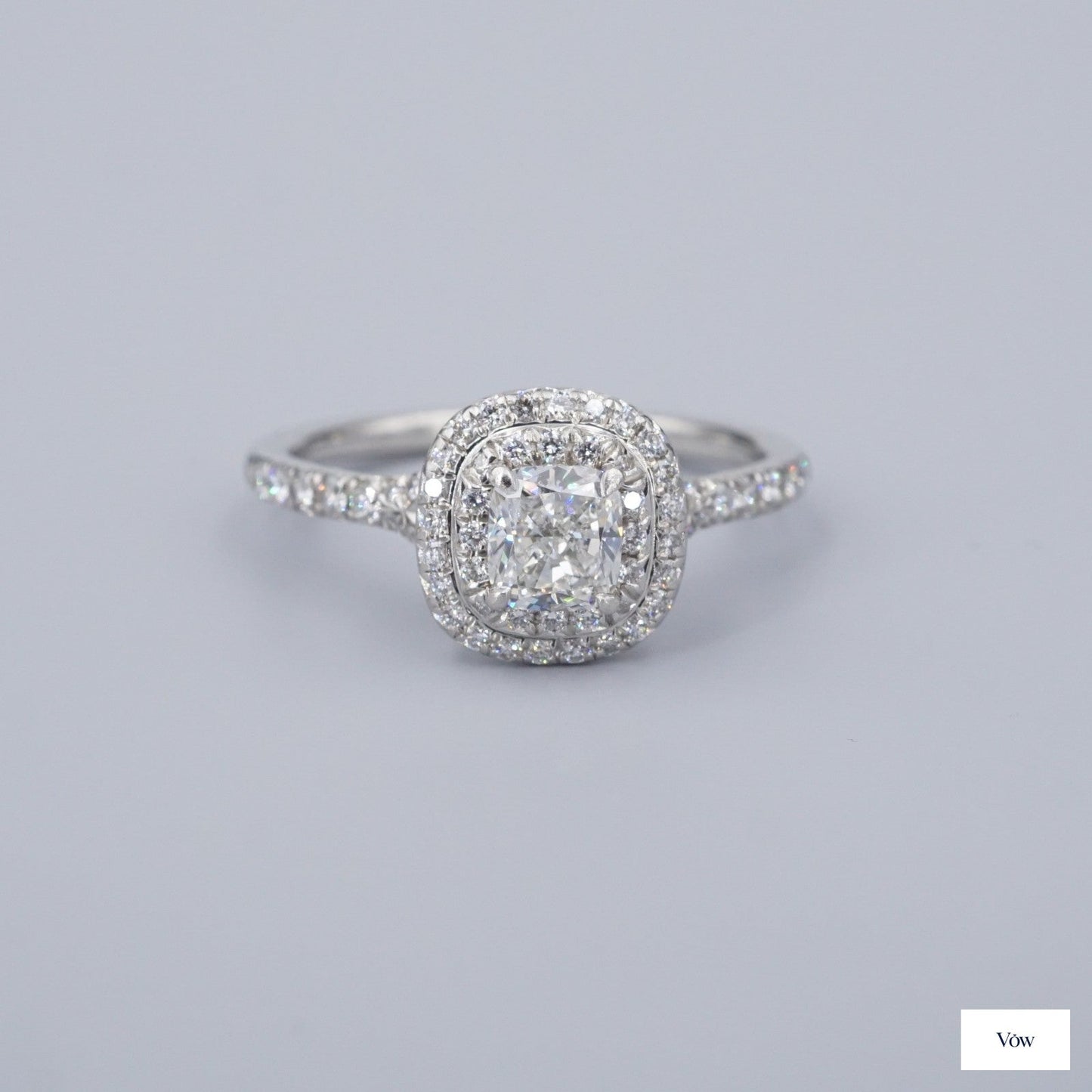 Tiffany & Co. Soleste® — 0.61ct Cushion Diamond Ring, Platinum — Authentic Pre-Owned