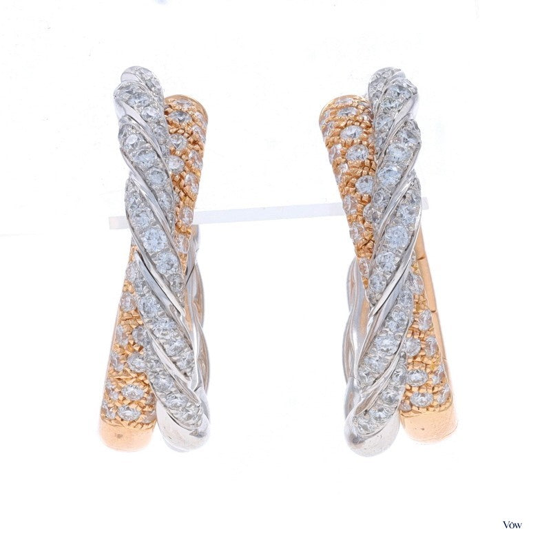 David Yurman Pavéflex Diamond Hoop Earrings — 1.00ct, 18k White Gold — Authentic Pre-Owned