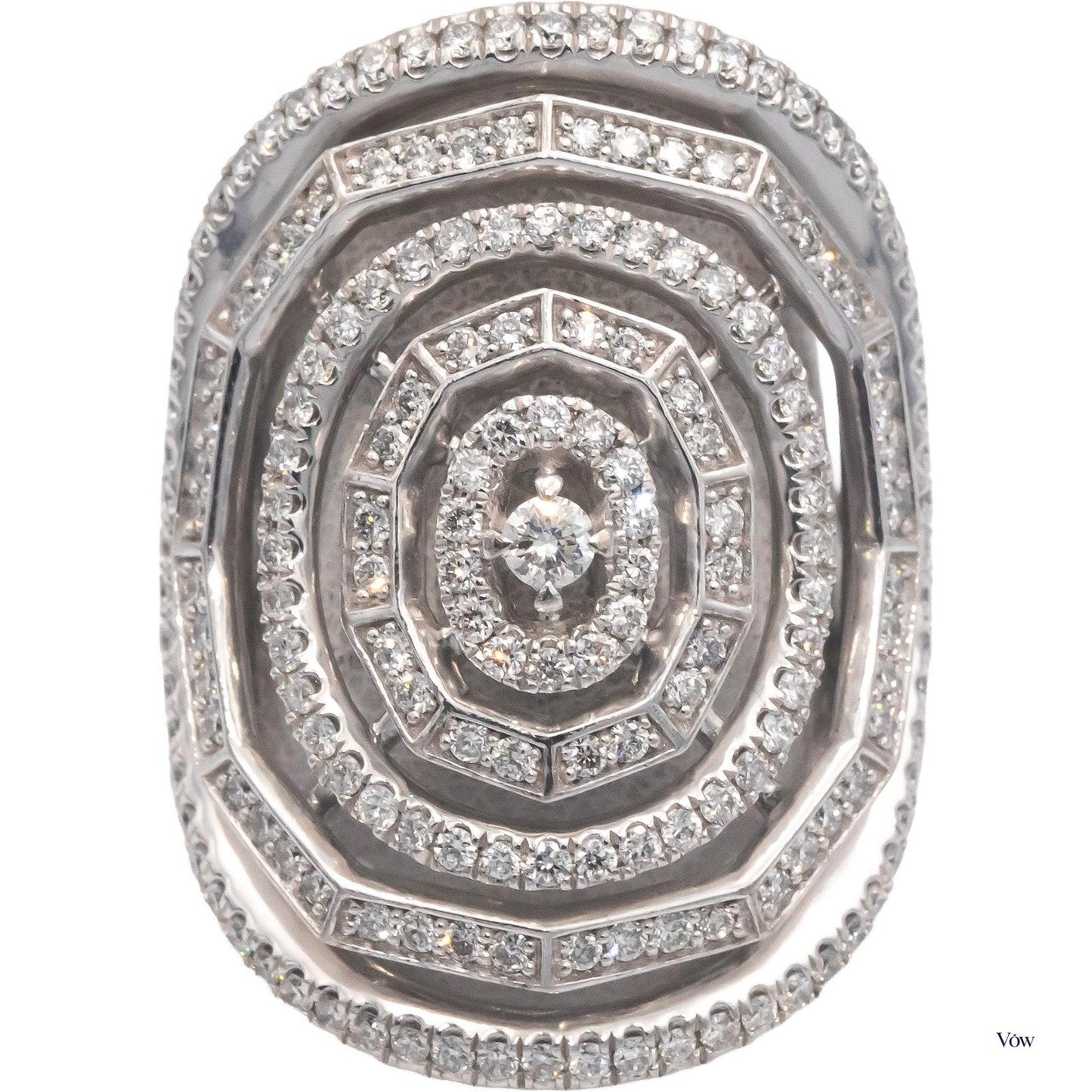 David Yurman Diamond Stax Cocktail Ring — 1.05ct, 18k White Gold — Authentic Pre-Owned