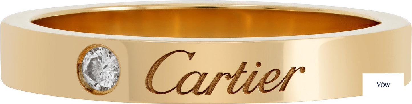 Cartier C de Cartier Diamond Ring — 18k Rose Gold, Size 6.25 — Authentic Pre-Owned