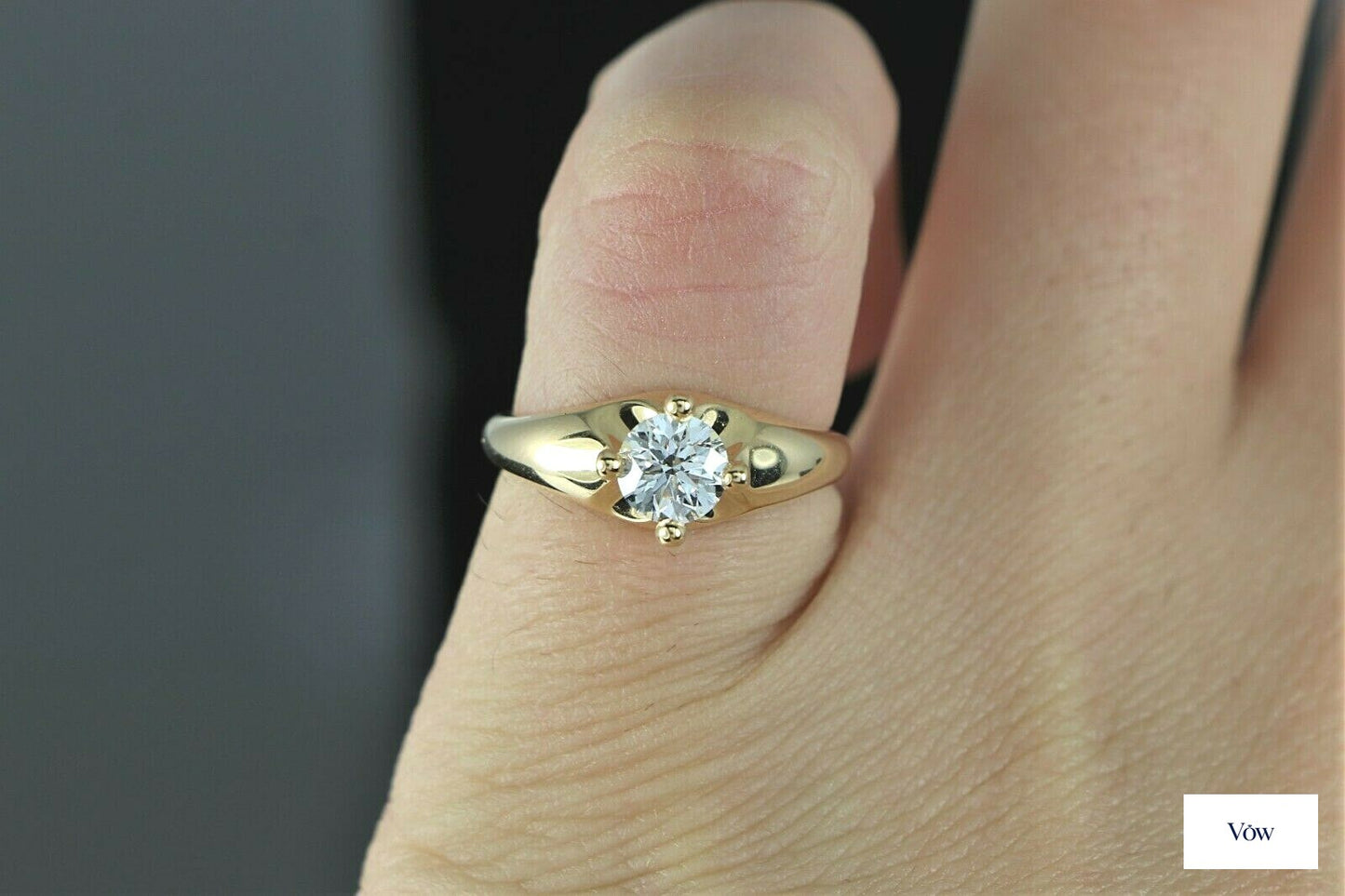 Bulgari Diamond Engagement Ring — 0.58ct Round, Yellow Gold — Authentic Pre-Owned