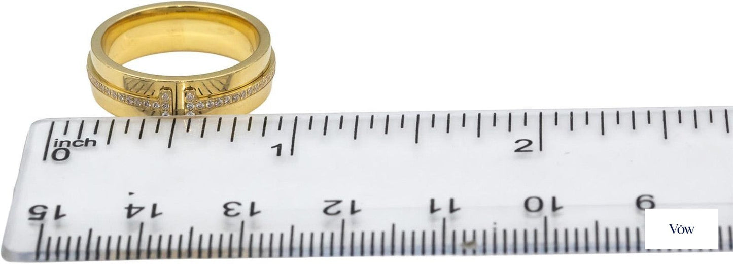 Tiffany & Co. T Ring — 0.13ct Round Diamond, 18k Yellow Gold — Authentic Pre-Owned