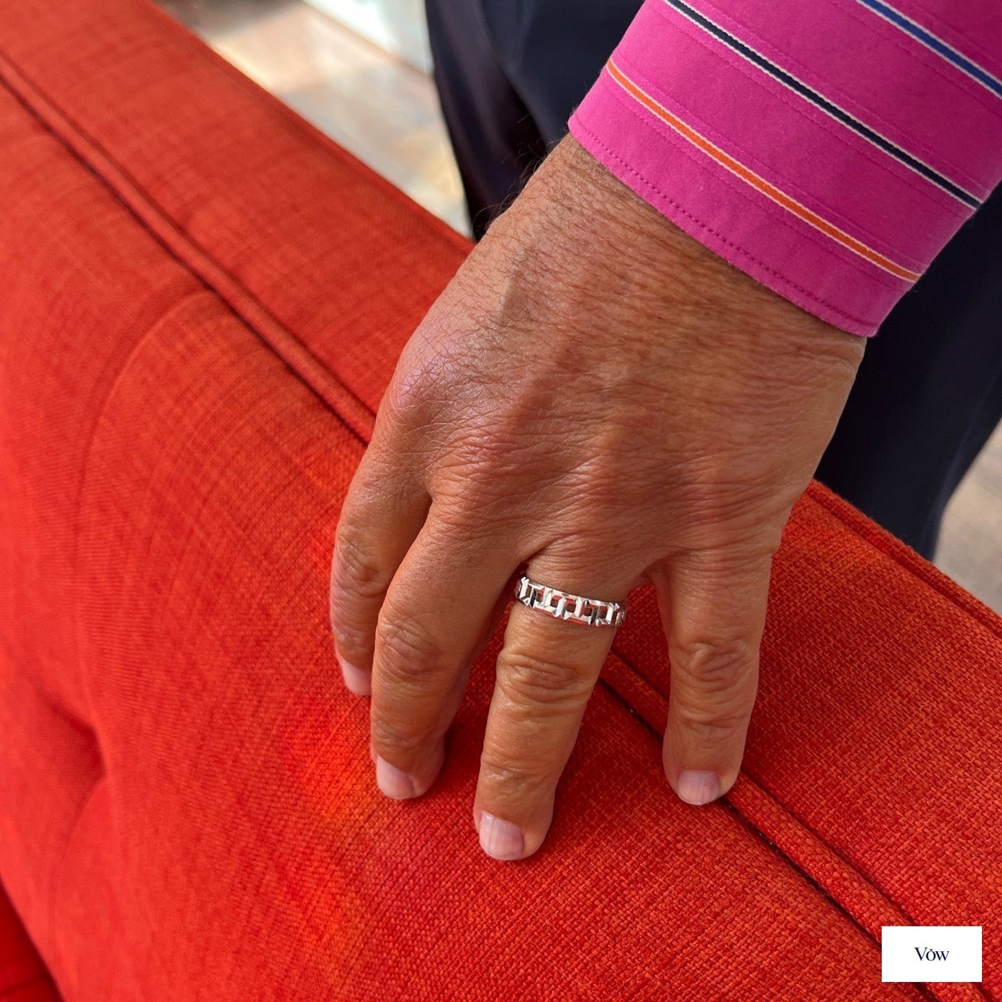 Tiffany & Co. True Wide Wedding Ring — 18K White Gold, Size 12.25 — Authentic Pre-Owned